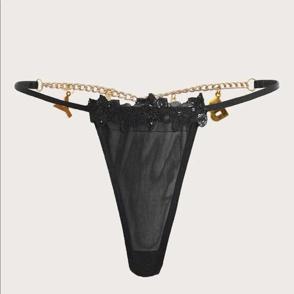 Rhinestone Chain Linked Thong 💖 - Picture 4 of 6